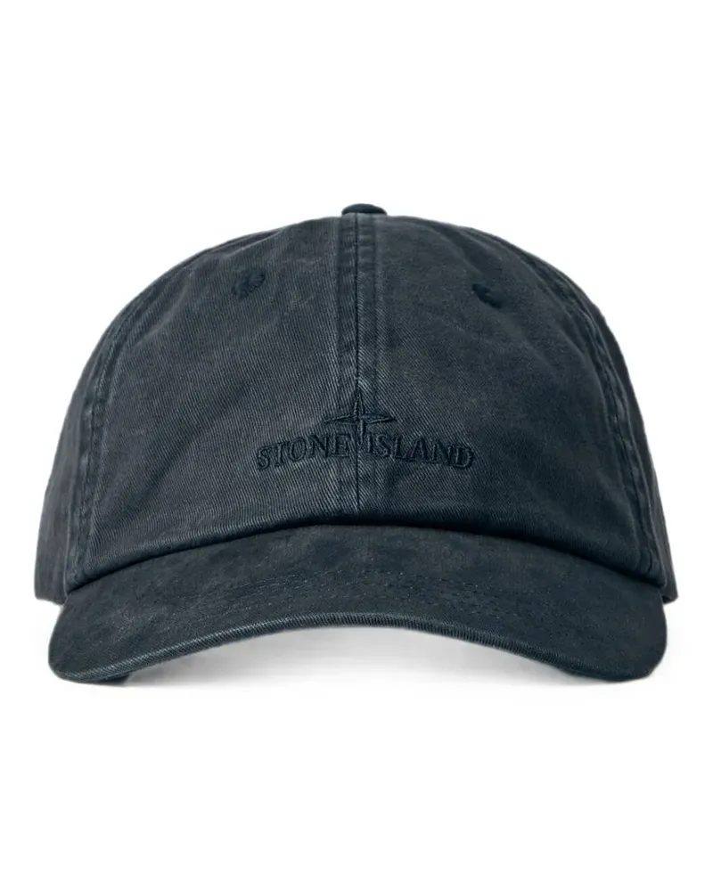 Stone Island embroidered-logo six-panel baseball cap - Grau Grau