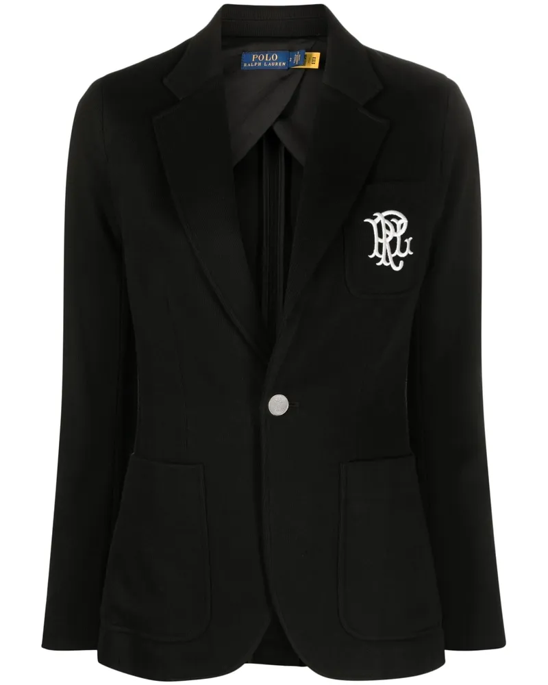 Ralph Lauren Blazer mit Logo-Stickerei - Schwarz Schwarz