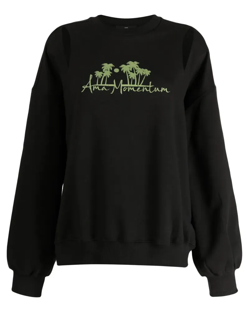 JKOO Sweatshirt mit Cut-Out - Schwarz Schwarz
