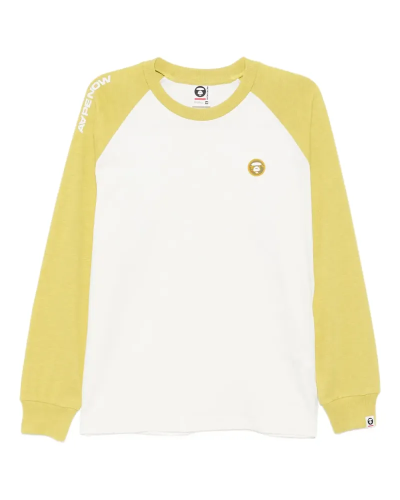 BAPE T-Shirt mit Raglanärmeln - Gelb Gelb