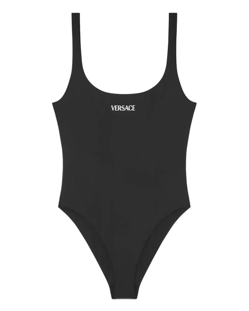 Versace Badeanzug mit Logo - Schwarz Schwarz