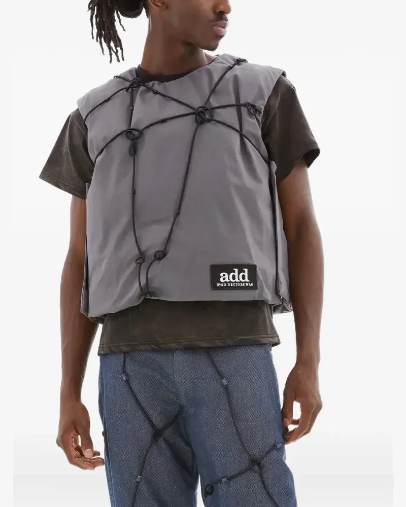 WHO DECIDES WAR knotted-detail padded vest - Grau Grau