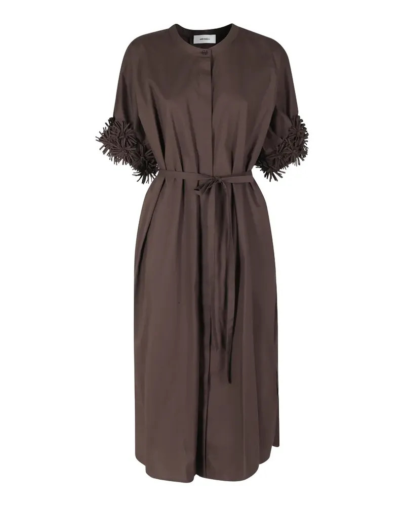 MEIMEIJ fringe-detail belted midi dress - Braun Braun