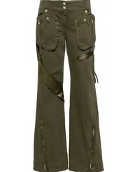 Blumarine Cargohose mit Satineinsatz Grün