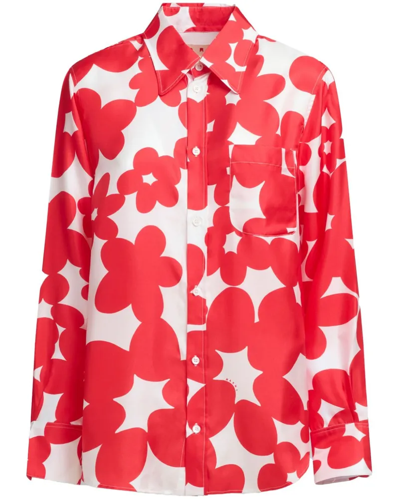 Marni Hemd mit Blumen-Print - Rot Rot