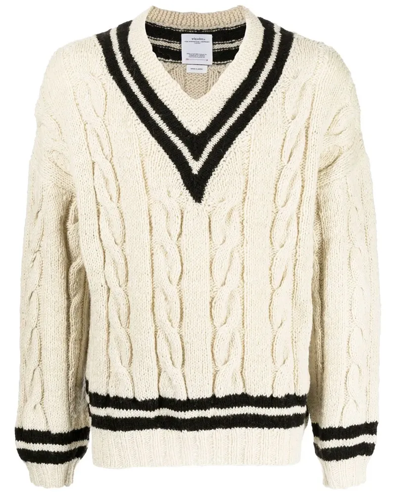 Visvim Pullover mit Zopfmuster - Weiß Weiß