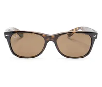 Breite Sonnenbrille in Schildpattoptik - Braun