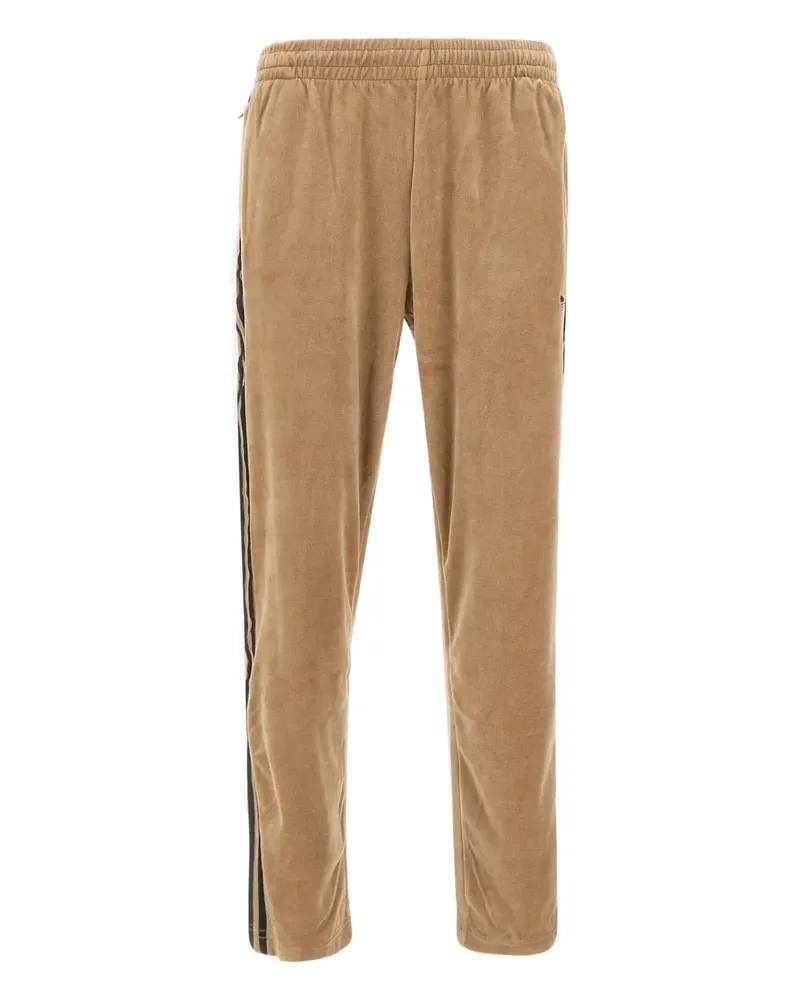 adidas three-stripe logo chenille trousers - Nude Nude