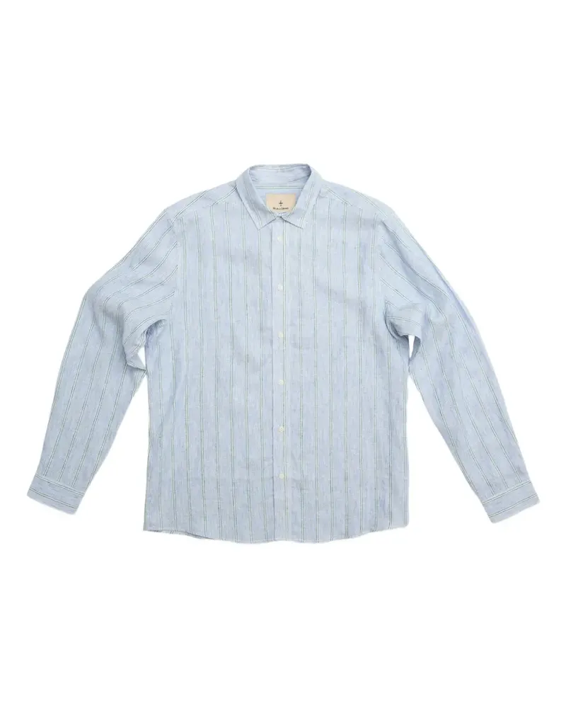 Blue de Gênes Gestreiftes Enrico Mida Hemd - Blau Blau