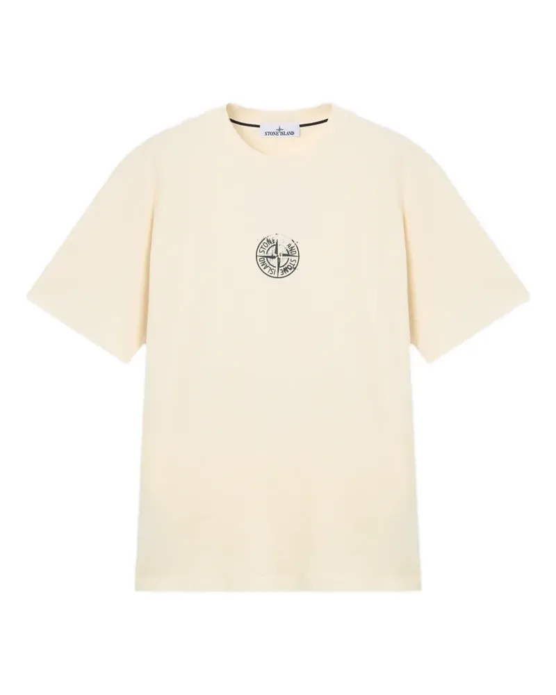 Stone Island T-Shirt mit Logo-Print - Weiß Weiß