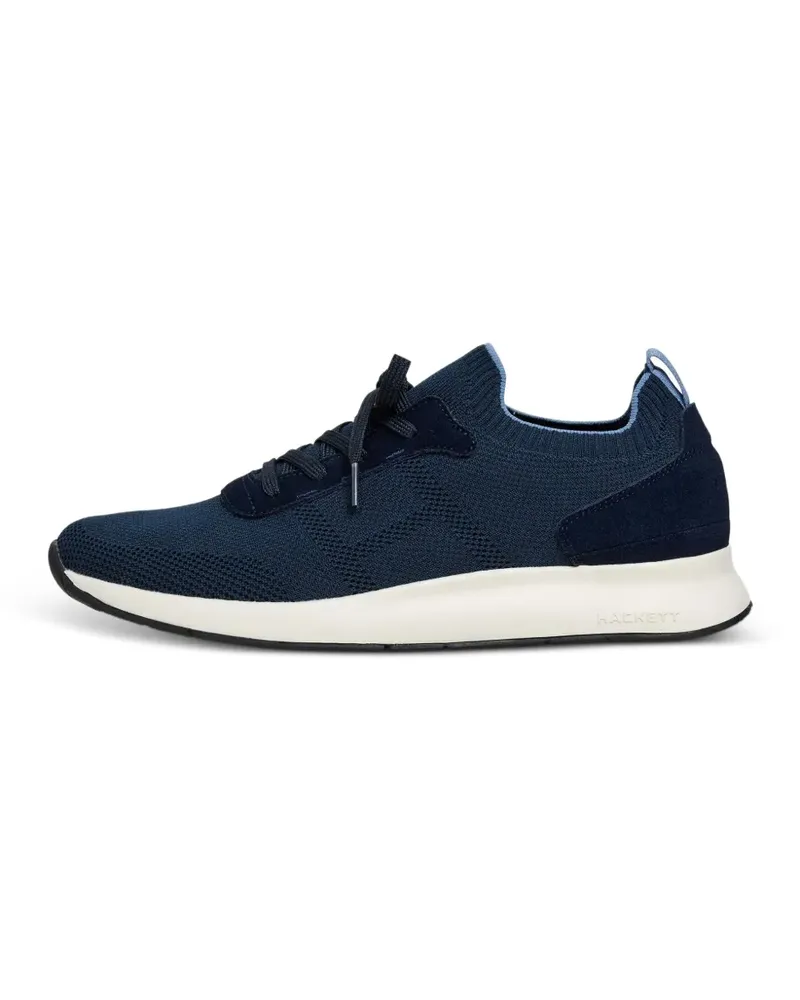 Hackett H-Runner Sneakers in Strickoptik - Blau Blau