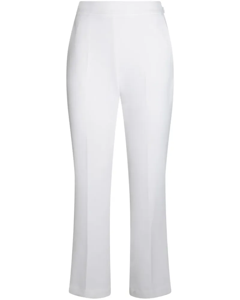 Elisabetta Franchi Cropped-Hose mit Logo-Schild - Weiß Weiß