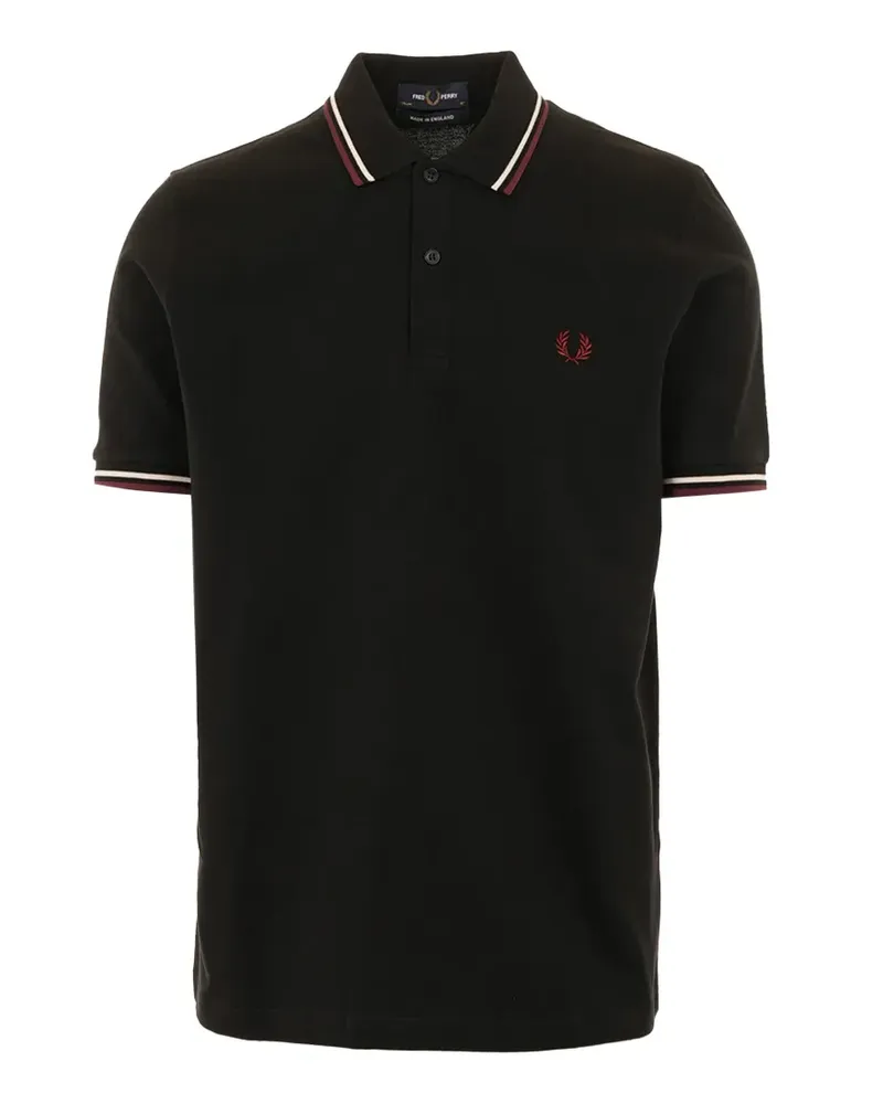 Fred Perry striped-trim polo shirt - Schwarz Schwarz