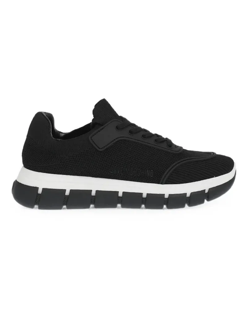 Moschino perforated track-sole sneakers - Schwarz Schwarz