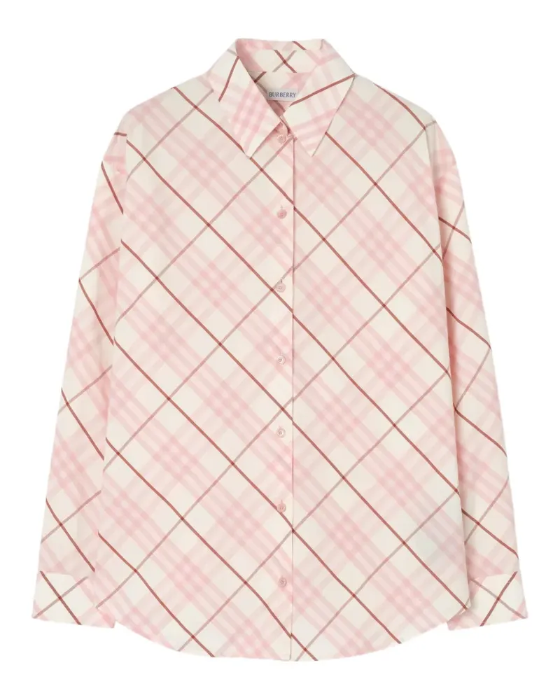 Burberry Lockeres Check Baumwollhemd - Rosa Rosa