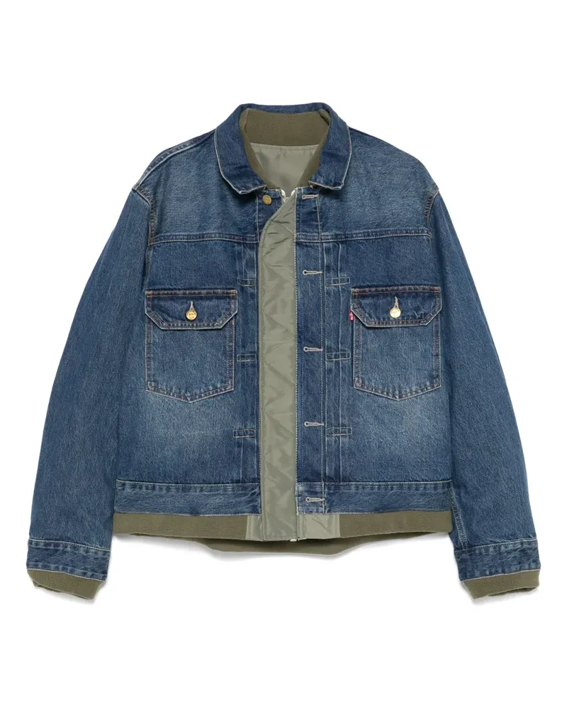 Sacai Klassische Jeansjacke - Grün Grün