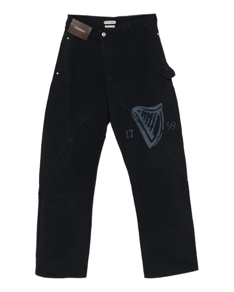 J.W.Anderson Workwear-Hose mit Guinness-Print - Blau Blau