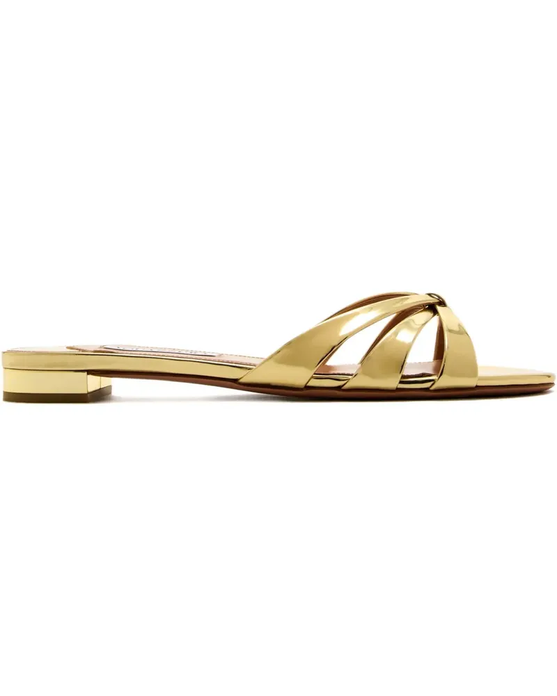 Aquazzura Tati Sandalen im Metallic-Look - Gelb Gelb