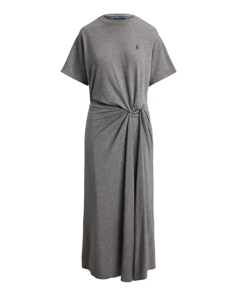 Ralph Lauren T-Shirt-Midikleid mit verdrehtem Design - Grau Grau