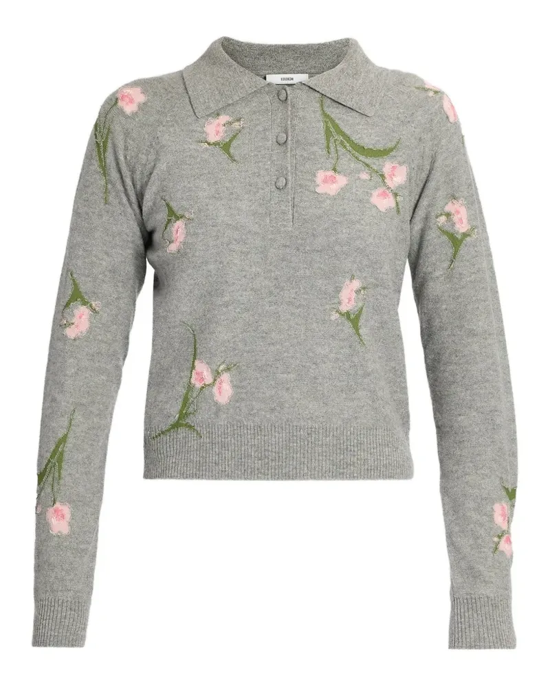 Erdem merino wool floral knit jumper - Grau Grau