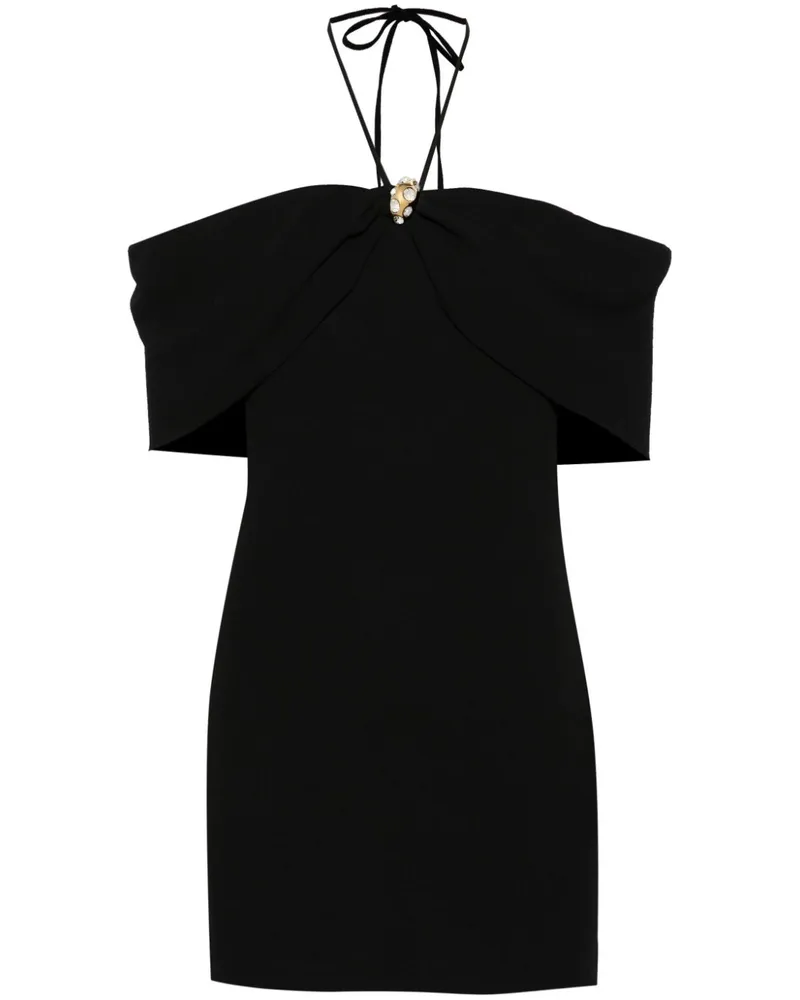 Blumarine Schulterfreies Krepp-Minikleid - Schwarz Schwarz