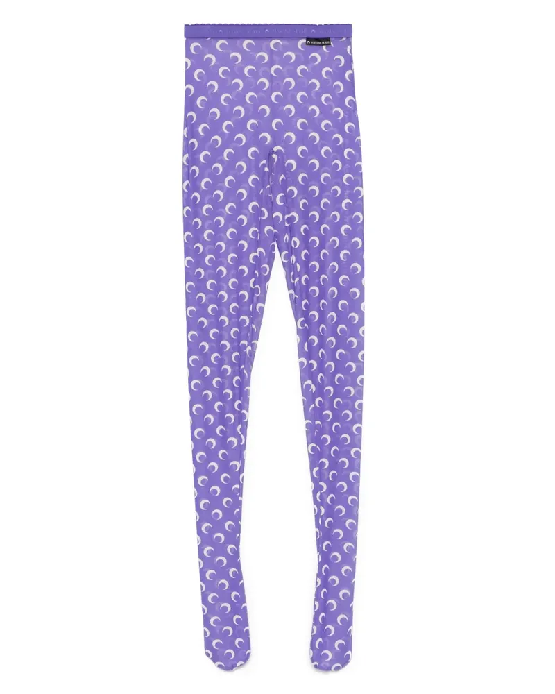 Marine Serre Strumpfhose mit Print - Violett Violett