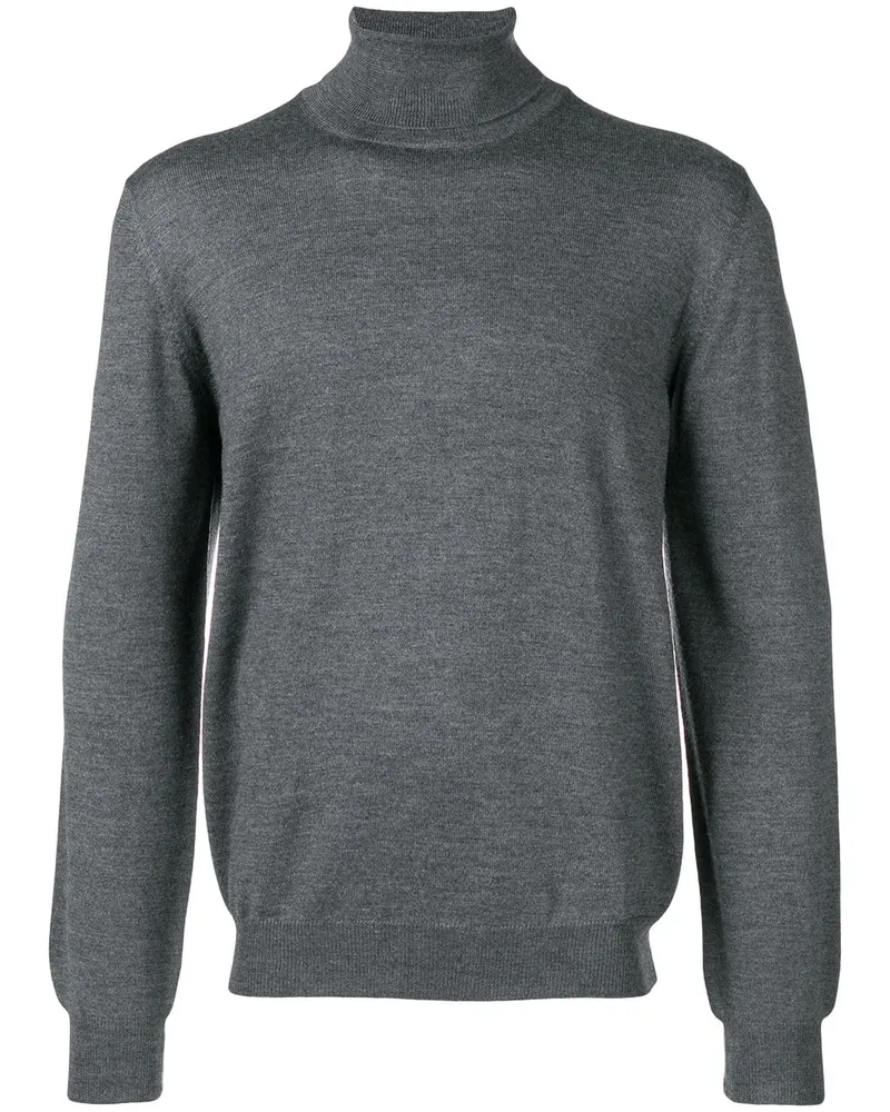 BARBA Klassischer Rollkragenpullover Grau