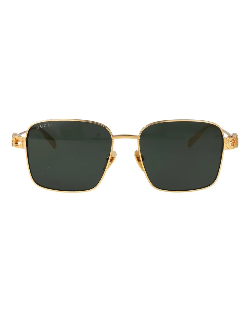 Gucci Sonnenbrille mit eckigem Gestell - Gold Gold