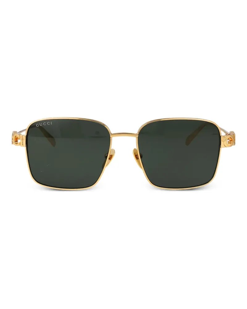 Gucci Sonnenbrille mit eckigem Gestell - Gold Gold
