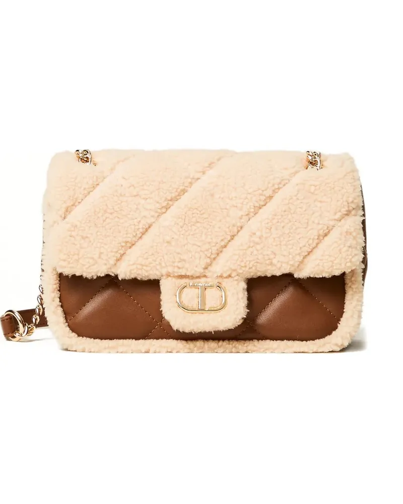 Twin-Set Schultertasche mit Steppung - Braun Braun