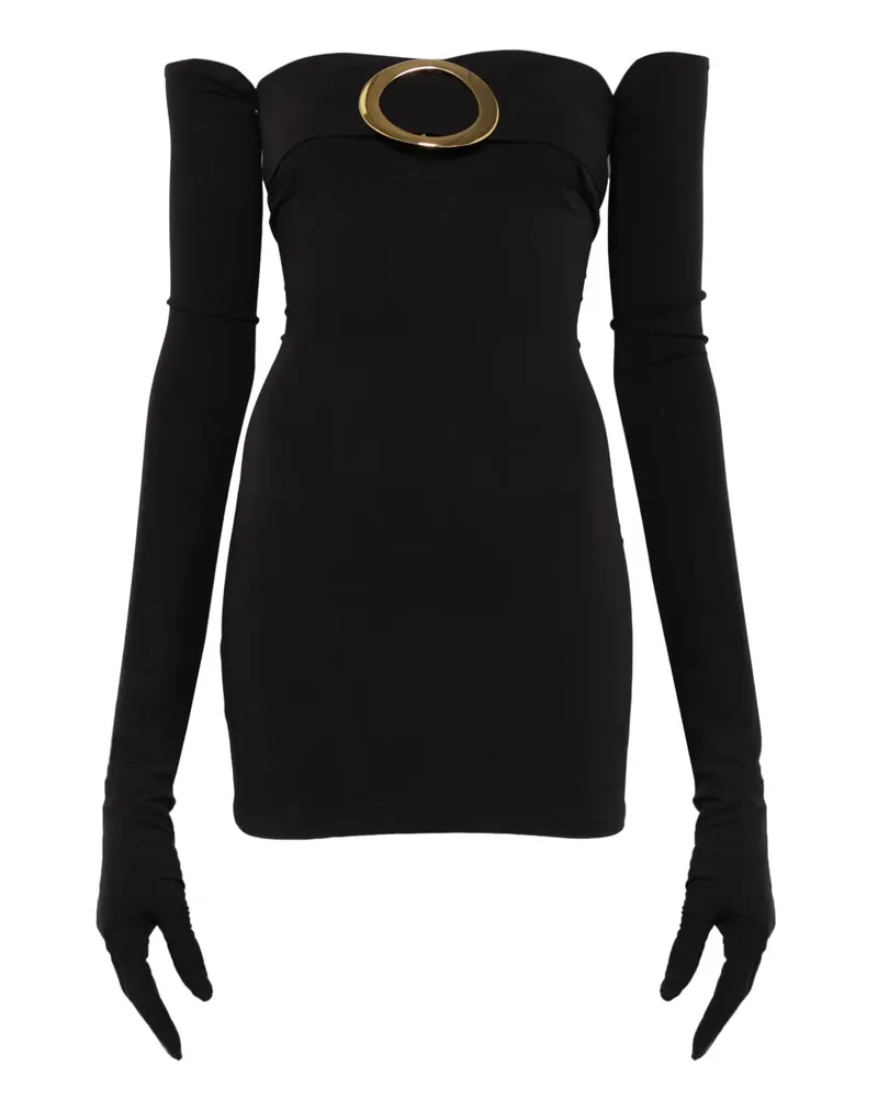 MANURÍ Bobby Minikleid mit Schnallen - Schwarz Schwarz