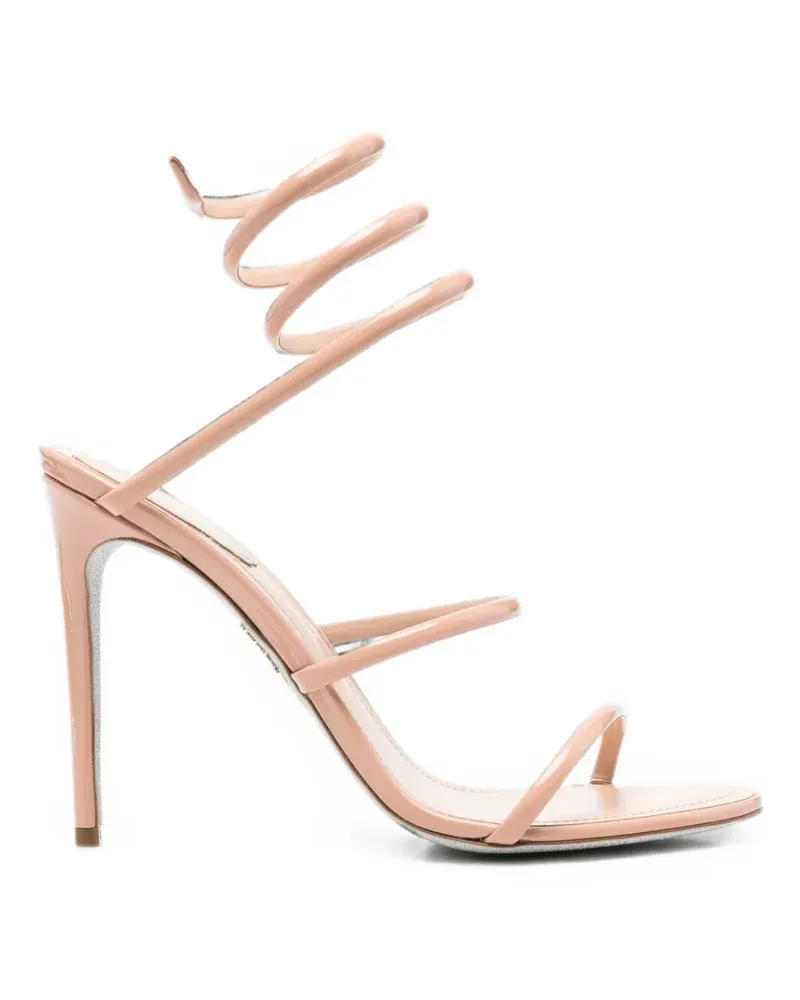 René Caovilla Cleo patent-leather sandals - Nude Nude