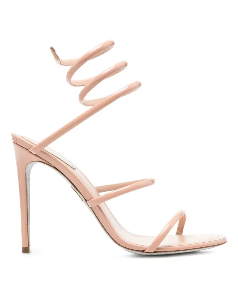 René Caovilla Cleo Sandalen aus Lackleder - Nude Nude