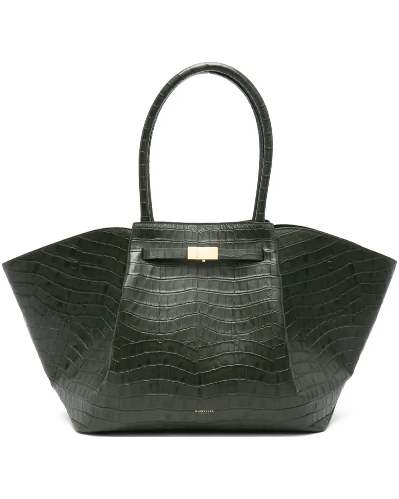 DeMELLIER crocodile-embossed leather shoulder bag - Grün Grün