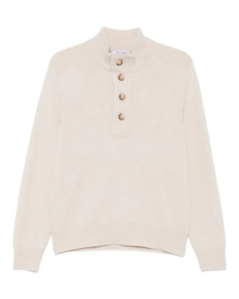 Gran Sasso Geknöpfter Pullover mit Stehkragen - Nude Nude
