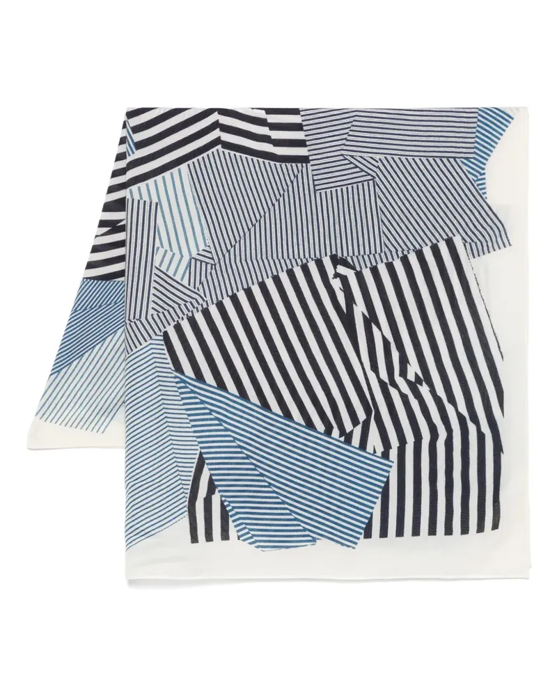 Eric Bompard Schal mit Print - Blau Blau