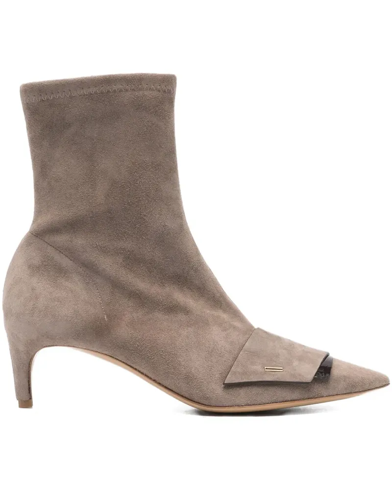 Roberto del Carlo pointed-toe suede ankle boots - Braun Braun