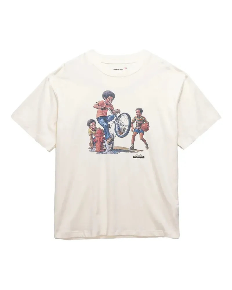 Honor The Gift Life Outside T-Shirt mit grafischem Print - Nude Nude