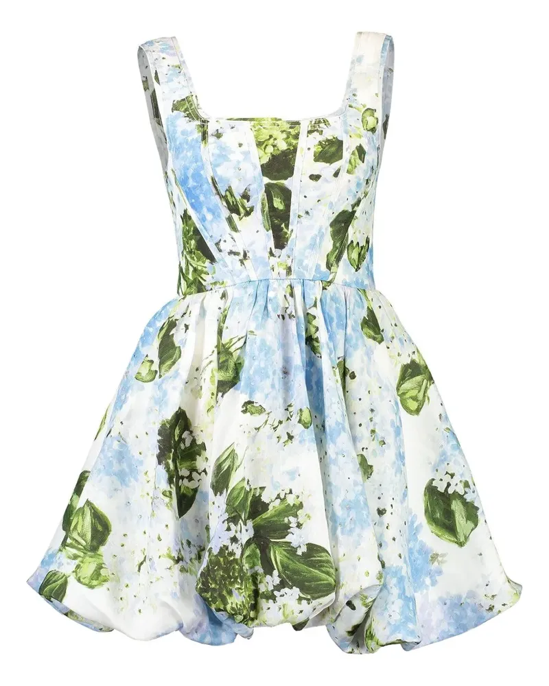 Aje. Suzette Ballon-Minikleid mit Blumen-Print - Blau Blau