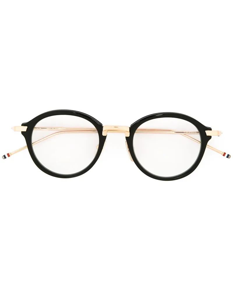 Thom Browne Round Black Shiny Optical Glasses - Schwarz Schwarz