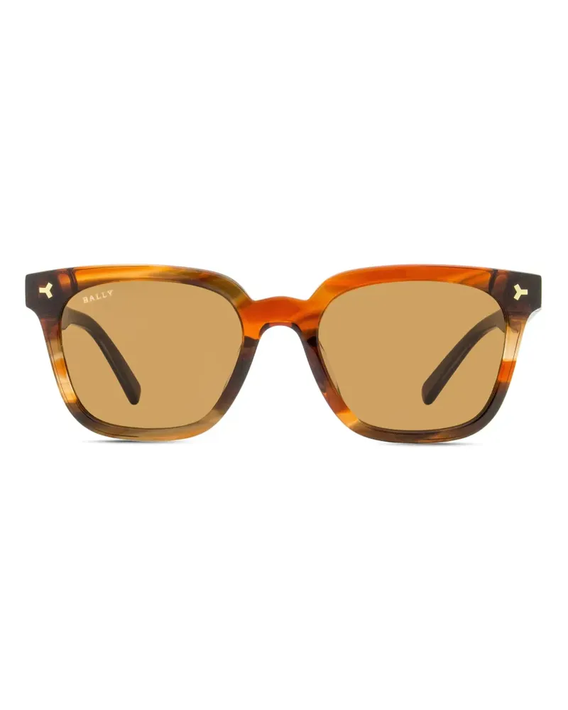 Bally Sonnenbrille mit eckigem Gestell - Braun Braun
