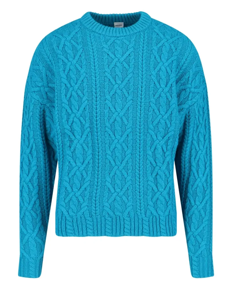 ASPESI cable-knit crew-neck sweater - Blau Blau