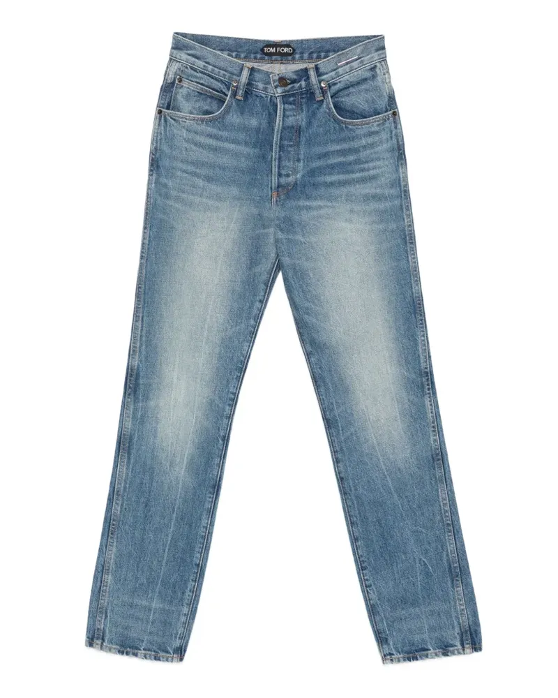 Tom Ford logo-patch jeans - Blau Blau