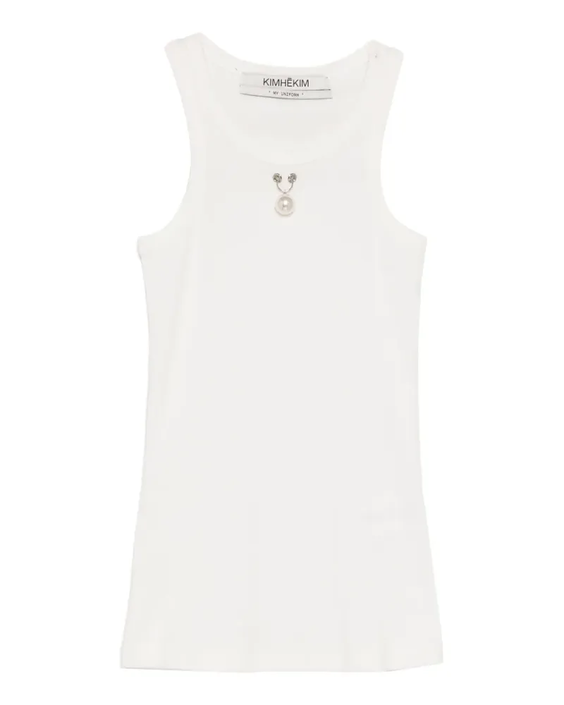 KIMHEKIM Top mit Kunstperlen - Weiß Weiß