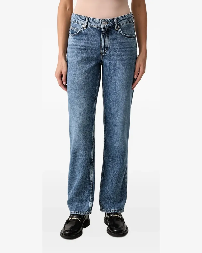 Marc O'Polo faded-effect straight-leg jeans - Blau Blau