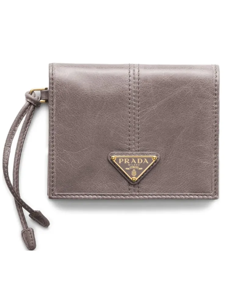 Prada Kleines Portemonnaie mit Logo - Grau Grau