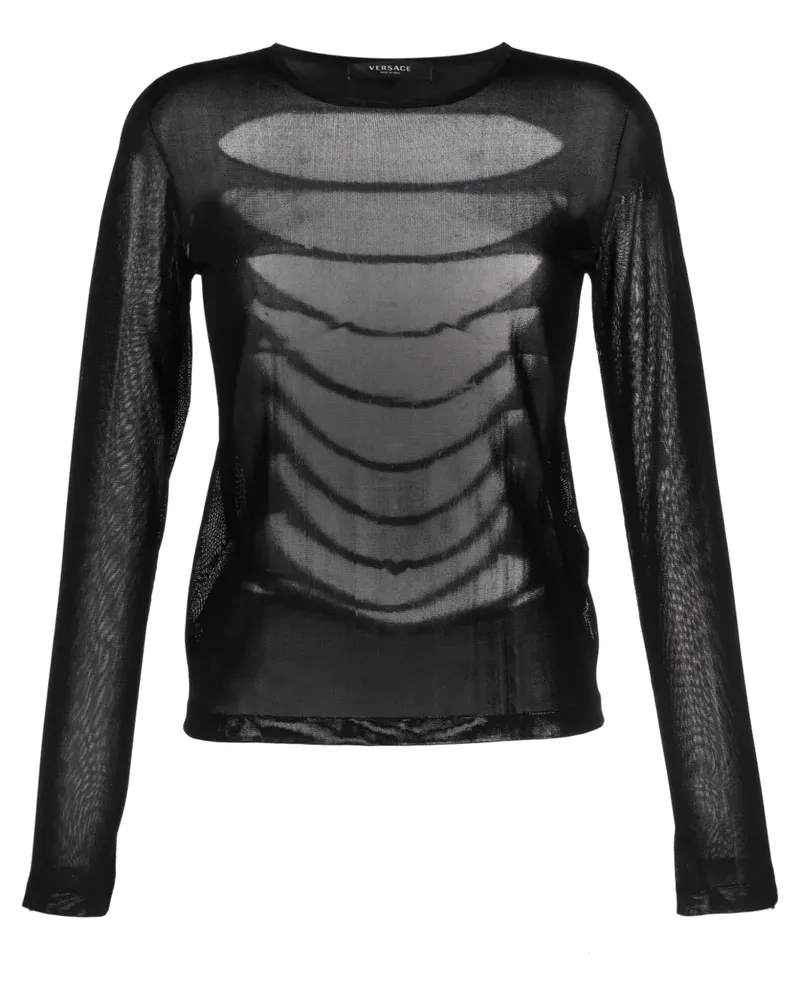 Versace Pullover mit Schlitzen - Schwarz Schwarz