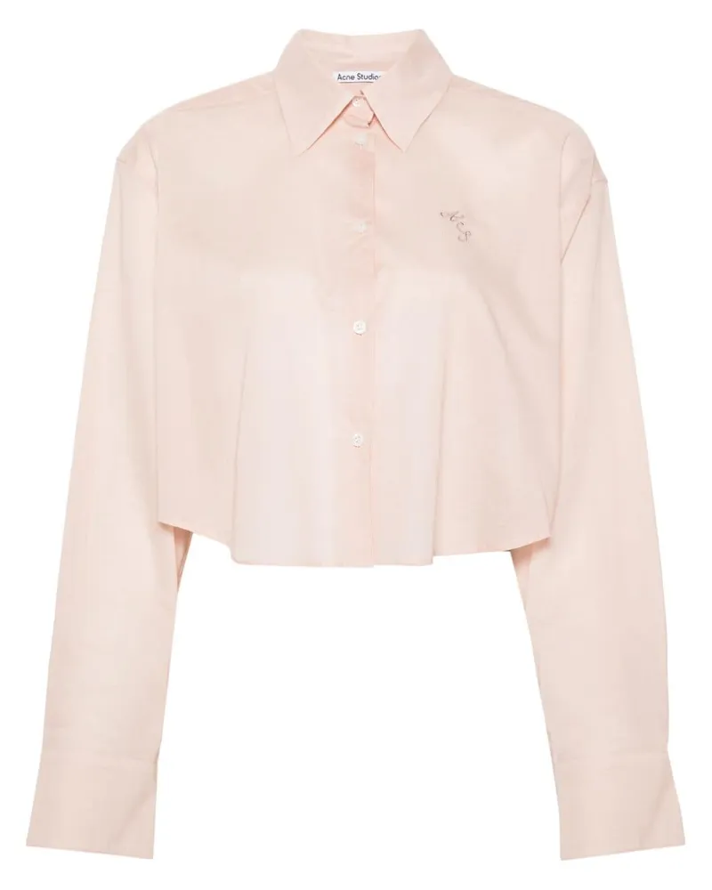 Acne Studios Cropped-Hemd mit Logo-Stickerei - Rosa Rosa