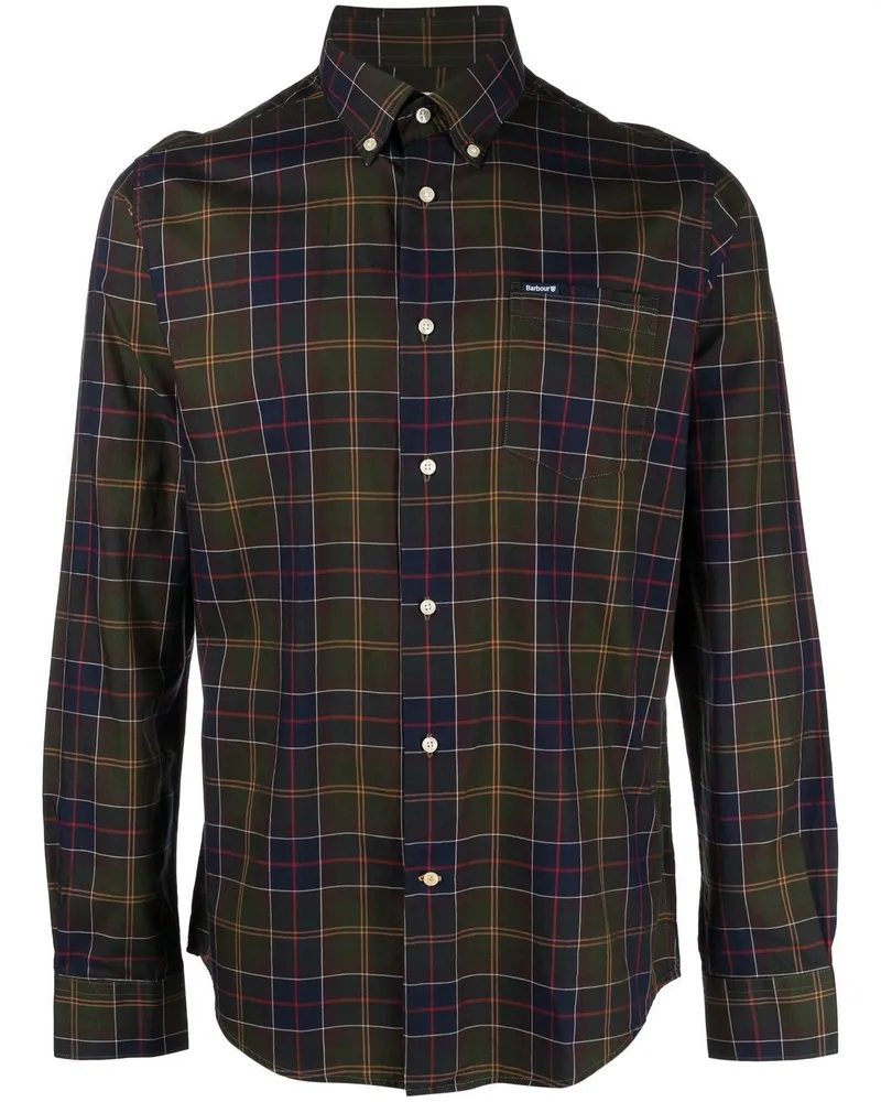 Barbour Kariertes Wetheram Hemd - Grün Grün