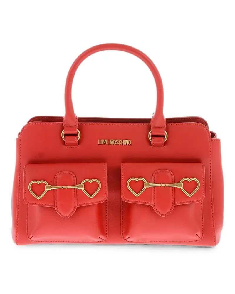 Moschino medium heart bit tote bag - Rot Rot